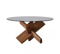 SFANIIX Table Centrale Moderne Table d'appoint de Chambre à Coucher en Verre Nordic Home thé Ronde Salon Basse Table de Bout Basse