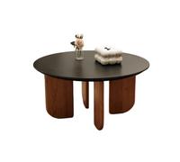 SFANIIX Table Centrale Moderne Table Ronde Rock Plate 80 x 40 cm en Bois de Cerisier for Salon, Balcon, Loisirs, réception, Rangement latéral Table de Bout Basse