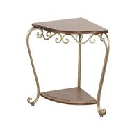 SFANIIX Table de Bout Table D'appoint Triangulaire en Bois Massif, Style Rétro, Rangement d'angle, Support De Fleurs, Basse Créative for Salon Table d'appoint de Canapé
