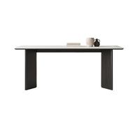 SFANIIX Table de Salle à Manger Table à Manger de Style Minimaliste Moderne, Table en Ardoise, Restaurant carrée, rétro Noire for Un Usage Domestique