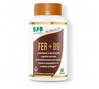 SFB Laboratoires - Fer Bisglycinate B9 + VItamine E - 14mg/Gélule - Haute Absorption - Réduit la fatigue, Boost Immunité, Mémoire, Concentration - 1 Dose 100% Des Besoins Quotidiens - 60 gélules