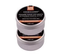SFB Laboratoires - Poudre de Charbon Dentaire Blanchissante - Charbon Végétal Activé pour des Dents Blanches - Hygiène Bucco-Dentaire - Charbon Végétal Activé + Menthe Poivrée Bio - 100 Grammes