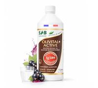 SFB Laboratoires - Silicium Élément Hautement Biodisponible Olivital + ACTIVÉ 1 L | Arômes Cassis Solution buvable - Articulations, Peau, Cheveux, Ongles, Tissus Conjonctifs - Fabriqué en France