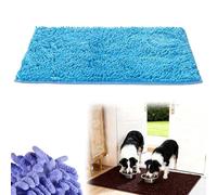 Sfbnjr Tapis Absorbant Chien EntréE, Tapis Clean Pattes, Tapis Entree Interieur Absorbant, Tapis De Sol AntidéRapant Lavable en Machine pour Chien, EntréE, Porte Et Couloir (Bleu, 40 * 60cm)