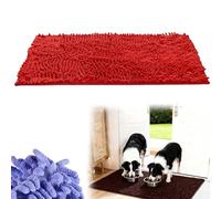 Sfbnjr Tapis Absorbant Chien EntréE, Tapis Clean Pattes, Tapis Entree Interieur Absorbant, Tapis De Sol AntidéRapant Lavable en Machine pour Chien, EntréE, Porte Et Couloir (Rouge, 40 * 60cm)