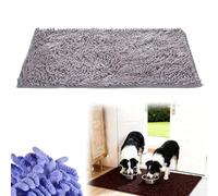 Sfbnjr Tapis Absorbant Chien EntréE, Tapis Clean Pattes, Tapis Entree Interieur Absorbant, Tapis De Sol AntidéRapant Lavable en Machine pour Chien, EntréE, Porte Et Couloir (Gris, 40 * 60cm)