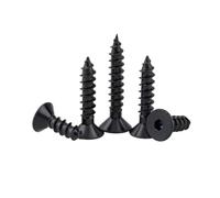 SFCHEN Lot de 10 à 50 vis autotaraudeuses à tête fraisée hexagonale M2 M2.3 M2.6 M3 M3.5 M4 M5 M6 en acier inoxydable noir 8,8 (acier avec noir, 8 mm, M2.3, 50 pièces)