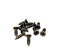 SFCHEN Lot de 200 vis autotaraudeuses à tête fraisée plate en acier, petites, dorées, argentées, bronzes, noires pour charnières en bois, M2, .6, M3, 200 pièces (laiton ancien, 3 x 8 mm)
