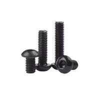 SFCHEN Lot de 5 à 100 boulons Allen à tête cylindrique M1.6 M2 M2.5 M3 M3.5 M4 M5 M6 M7 M8 Grade 10.9 ISO7380 Noir (X8 mm, M1.6 100 pièces)