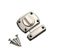 SFCNCVBTBX 1 verrou de porte pivotant robuste, bouton commande mécanique, loquet sécurité for la maison, rotatif, coulissant serrure de porte(Silver)