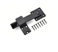 SFCNCVBTBX Loquet de porte grange robuste en métal noir mat, finition brossée massif avec poignée rotative for à bascule extérieure serrure de porte