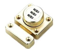 SFCNCVBTBX Lot de 5 verrous coulissants for 3 chiffres for porte et tiroir, antivol for vis, for la maison serrure de porte(Gold)