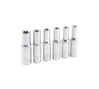 SFCNCVBTBX Lot de 6 douilles à cliquet 48 mm 1/4" for clé dynamométrique, adaptateur douille femelle Torx Star, E, outils manuels E4, E5, E6, E7, E8, E10 Prise de courant