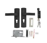 SFCNCVBTBX Serrure de poignée porte en acier au manganèse, roulement silencieux, serrure à levier universelle avec clés, for maison et chambre, noir serrure de porte