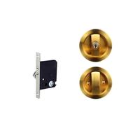 SFCNCVBTBX Serrure de porte coulissante, serrure invisible, à clé simple face intérieure, pliante, balcon cuisine Boor serrure de porte(Brushed gold)