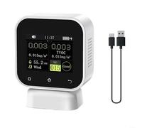 SFD-02 4 en 1 Moniteur de qualité de l'air intérieur numérique TVOC Testeur d'humidité de température avec écran tactile LCD Surveillance en temps réel pour la maison et le bureau