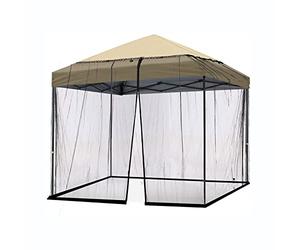 SFDPDM Moustiquaire Parasol 3x3m, Gazebo Polyester Fermeture Éclair Camping