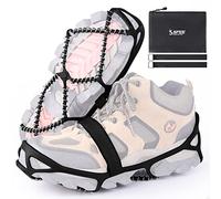 Sfee Crampons à glace pour chaussures et bottes - Crampons de traction pour marcher sur la neige et la glace - Antidérapants et flexibles - Pour la marche, l'escalade, la randonnée, le jogging - Avec