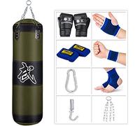 Sfeexun Sacs de Boxe Suspendus, Équipement de Boxe pour Gymnase À Domicile avec Gants, Chaîne, Crochet de Plafond pour Entraînement Lourd pour Adolescents et Adultes (Non Rempli)