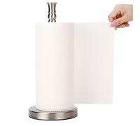 Sfemn Porte-Serviettes en Papier de comptoir, Base lestée pour Une déchirure à Une Main, Support autoportant, Distributeur de Serviettes en Papier en Acier Inoxydable pour comptoir de Cuisine (Nickel