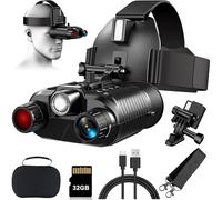 Sfeoot Lunettes de vision nocturne 4K, équipement tactique grand écran de 3,2", jumelles numériques IR pour la chasse et la sécurité, carte 32 Go