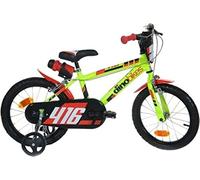 Dino Bikes Vélo 16 MTB 416 Jaune fluo pour enfant avec roues et bouclier