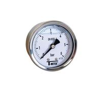 Sferaco - Manomètre bain glycérine en inox - Manomètre boitier inox à bain de glycérine AXIAL Mâle 1/4" (8/13) - Ø50 - Pression 0 / 4 bar -