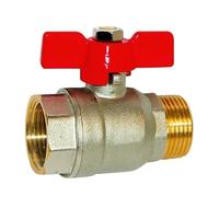 Sferaco - Vannes d'arrêt manette papillon - Vanne à sphère PN30 Passage Intégral ACS Papillon rouge M/F 1"(26x34) SFERACO