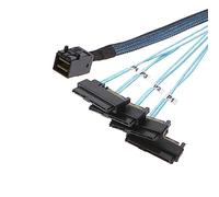SFF-8643 Mini SAS interne HD vers (4) connecteurs SFF-8482 29 broches avec port d'alimentation SAS 15 broches 12 Go/s, câble de 1 m