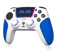 SFGSUP Manette Sans Fil pour PS5/PC/Steam Deck,avec Joystick&Gâchette Effect Hall/8 Couleur d'éclairage RGB/Gyroscope 6 Axes/Turbo/Double Vibration/Programmable/Poignée Antidérapante/Batterie 1500 mAh