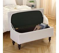 SFHDFLUQ Housse de Pouf rectangulaire Extensible Housse Pouf Stockage Housse Ottoman Jacquard tricoté Housse de Repose-Pieds Housses Amovibles et lavables(B,80-110cm)
