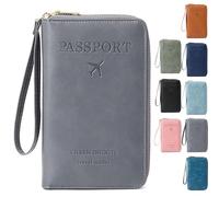SFHDFLUQ Summer Simple Plain Passport Cases Back to School, Charm Infinite Travel Wallet, RFID Blocking Card Holder(Gray)