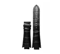 SFIWFOGD Compatible with Tissot T60 Raised Leather Watch Strap T60.1513 Men's Cowhide Waterproof Wristband Accessory 24mm × 14mm Watch Band(Black-no Clasp)