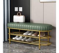 SFJATTA Faux Leather Storage Ottoman Bench Extra Long Entryway Bench for Bedroom Bench for Living Room, Bedroom, Entryway(Light Green,100 * 37 * 37cm)