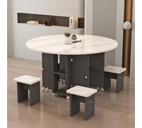 SFJATTA Table À Manger Pliante Mobile, Table à Manger Pliante Mobile sur roulettes, pour Petite Salle À Manger Et Cuisine(Nero,80cm/31.5in)