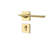 SFJSFIMQ Serrure de Porte française dorée Citrouille Serrure magnétique silencieuse Serrure de Porte de Chambre à Coucher intérieure poignée de Porte en Bois de Maison(Model D PVD Gold Magnetic)