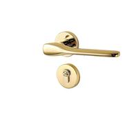 SFJSFIMQ Serrure de Porte française dorée Citrouille Serrure magnétique silencieuse Serrure de Porte de Chambre à Coucher intérieure poignée de Porte en Bois de Maison(Model F PVD Gold Magnetic)
