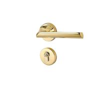 SFJSFIMQ Serrure de Porte française dorée Citrouille Serrure magnétique silencieuse Serrure de Porte de Chambre à Coucher intérieure poignée de Porte en Bois de Maison(Type E PVD Gold Silent)