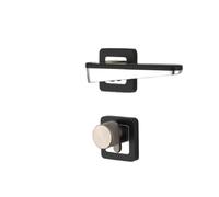 SFJSFIMQ Serrure de Porte intérieure de Chambre à Coucher, poignée mécanique de Porte en Bois, Alliage de Zinc, Serrure magnétique silencieuse en Chrome Brillant(A Black Gold Large 58 Magnet)