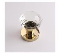 SFJSFIMQ Serrure de Porte Invisible, Serrure Simple Face, lumière dorée, Luxe, intérieur, Fond, Serrure à Bille, poignée de Porte en Cristal américain(113Golden Clear Crystal)