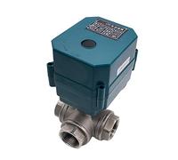 SFJSFIMQ Vanne à Boisseau sphérique motorisée en Acier Inoxydable 3 Voies DN15-25, alésage Complet, Grand Couple, 2/3 Fils, AC220 V, DC24 V, DC12 V, 1 pièce(T Type-dc12v-cr02,1inch)