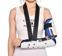 SFKLYU Attelle d'Immobilisation Coude Bras Long Amovible Moulé Orthèse d'Avant Bras Souple Attelle Stabilisatrice Fixer Coude, Éviter Une Flexion Excessive la Nuit,A Left