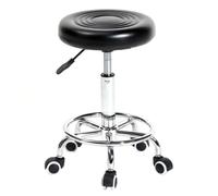 SFKLYU Tabouret Bureau Rond à roulettes en Similicuir avec Repose Pieds, Pivotant et Réglable en Hauteur. Idéal pour Le Bureau, la Maison, Le Dessin Technique, L'Atelier, Les Boutiques