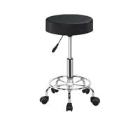 SFKLYU Tabouret Dessinateur Réglable, Assise Rembourrée Similicuir, Tabouret à roulettes avec Repose Pieds, Pivotant 360° pour Cabinets Médicaux, Dentaires, Cliniques Massage Salons Beauté