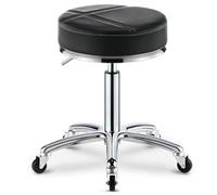 SFKLYU Tabouret Pivotant à roulettes avec Repose Pieds, Tabouret de Dessinateur Réglable, Fauteuil de Massage Spa, Cuir PU pour la Maison, Le Bureau, L'Atelier, Le Magasin, Le Spa,A4