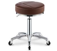 SFKLYU Tabouret Pivotant à roulettes avec Repose Pieds, Tabouret de Dessinateur Réglable, Fauteuil de Massage Spa, Cuir PU pour la Maison, Le Bureau, L'Atelier, Le Magasin, Le Spa,A9