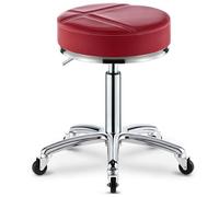 SFKLYU Tabouret Pivotant à roulettes avec Repose Pieds, Tabouret de Dessinateur Réglable, Fauteuil de Massage Spa, Cuir PU pour la Maison, Le Bureau, L'Atelier, Le Magasin, Le Spa,A3