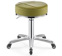 SFKLYU Tabouret Rond à roulettes en Similicuir, Réglable en Hauteur, Pivotant, Idéal pour Salon de Coiffure, Bureau, Atelier, Boutique, Spa, Petit Espace Travail,A5