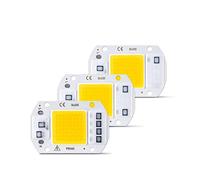 SFNGXXAG Pack of 3, LED Diode Matrix Chip Lamp AC110V 20W/30W/50W Outdoor COB Spotlight Smart IC No Floodlight Light Source Household Bulbs(Warm White,20W 110V)