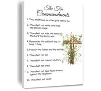 SFNGXXAG Ten Commandments for Bedroom - Canvas Art, Inspirational Scripture Print for Home Wall Decor, Modern & Design(Framed,08x12inch(20x30cm))